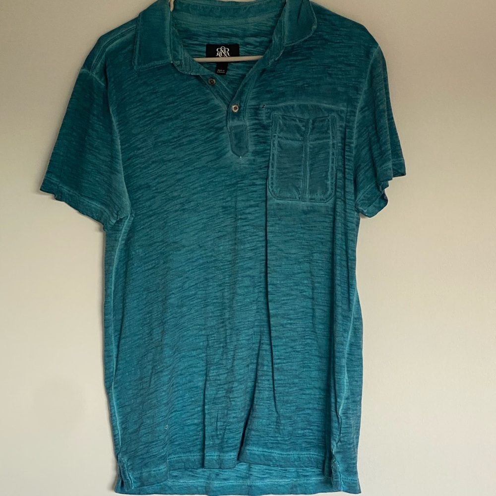 Blue button dress shirt